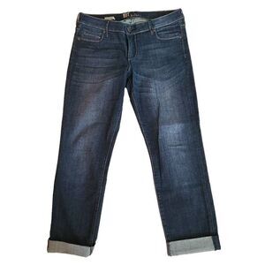 Kut for the Kloth Womens Katy Boyfriend Denim Jeans Folded Hem Dark Wash Size 8